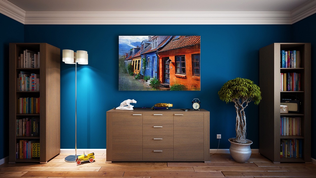 Wandlamp houdt boeken recht op plank.